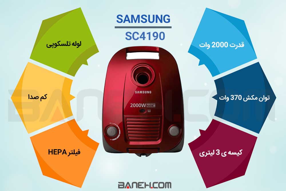 جاروبرقی سامسونگ 2000 وات SC4190 Samsung Vacuu