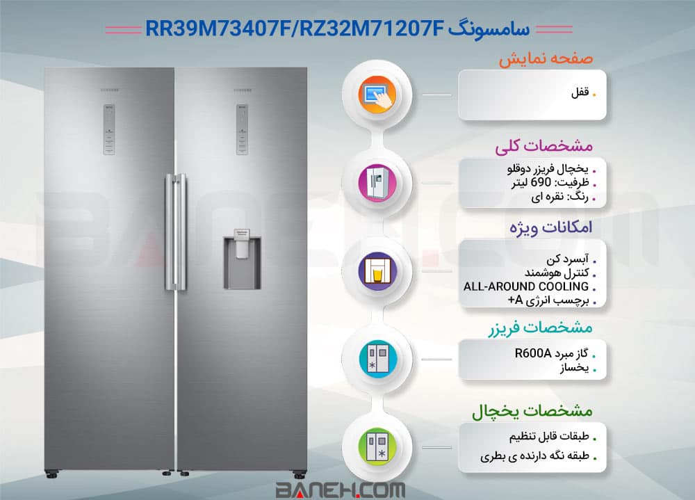 یخچال فریزر دوقلو سامسونگ 40 فوت RR39 RZ32 SAMSUNG