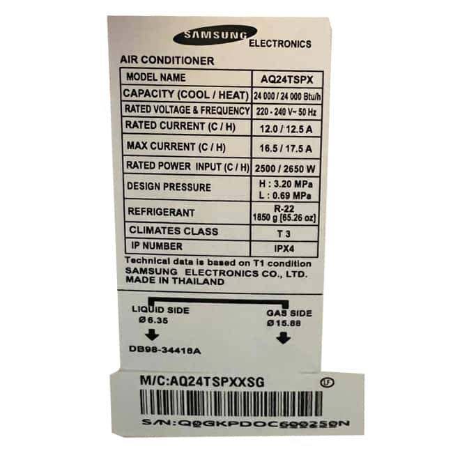 کولر گازی سامسونگ 24000 SAMSUNG AQ24TSPX R22