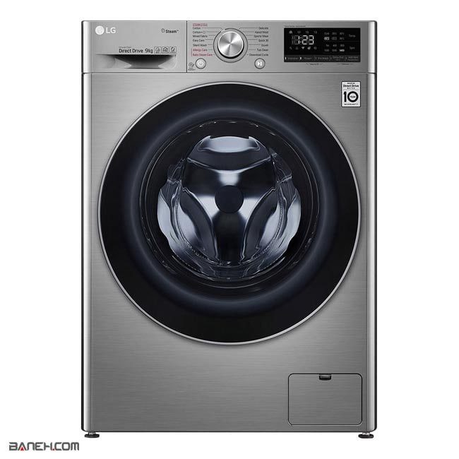 ماشین لباسشویی ال جی 9 کیلویی LG F4V5VYP2T نقره