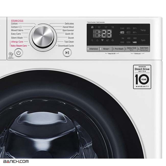 ماشین لباسشویی ال جی 9 کیلویی LG F4V509WS سفید