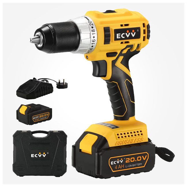دریل شارژی 35 وات 20 ولت موتور براشلس مدل ECVV B09W5NX8HQ