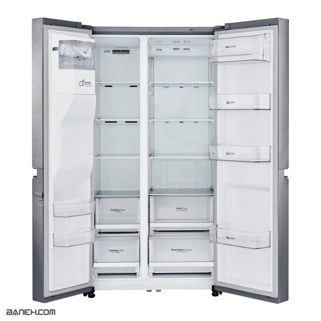 gc j247sluv.2 یخچال ال جی ساید بای ساید 28 فوت GC-J247SLUV LG Refrigerator -white