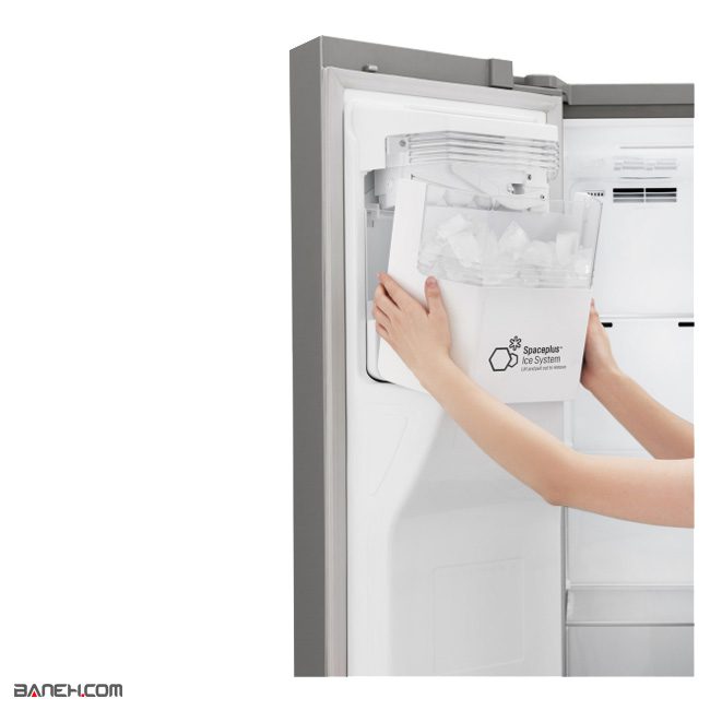 gc j247sluv.4 یخچال ال جی ساید بای ساید 28 فوت GC-J247SLUV LG Refrigerator -white