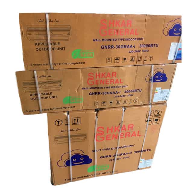 کولر گازی 30000 جنرال شکار لبخندی استیل GNRR-30RAA-I R410 T3