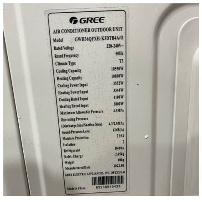 gwh36qfxh k3dtb2ai gwh36qfxh k3dtb4ao gree 7 کولر گازی گری 36000 اینورتر وای فای GWH36QFXH-K3DTB2A/I