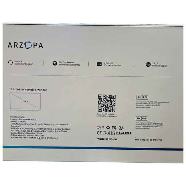 مانیتور پرتابل قابل حمل 15.6 اینچ S1 Table آرزوپا 4 s1 table arzopa 2 مانیتور پرتابل قابل حمل 15.6 اینچ S1 Table آرزوپا