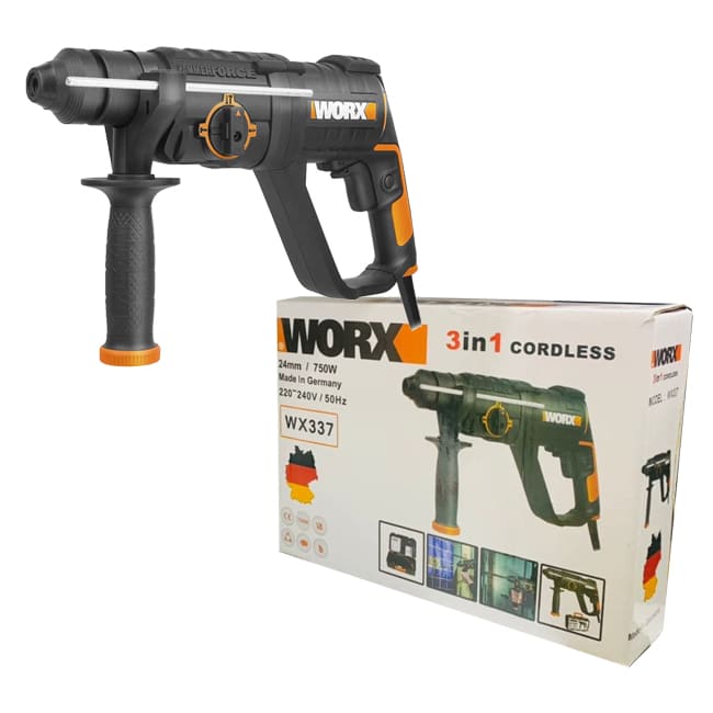 دریل تخریب سه کاره 750 وات ورکس Worx wx337 3 دریل تخریب سه کاره 750 وات ورکس Worx wx337